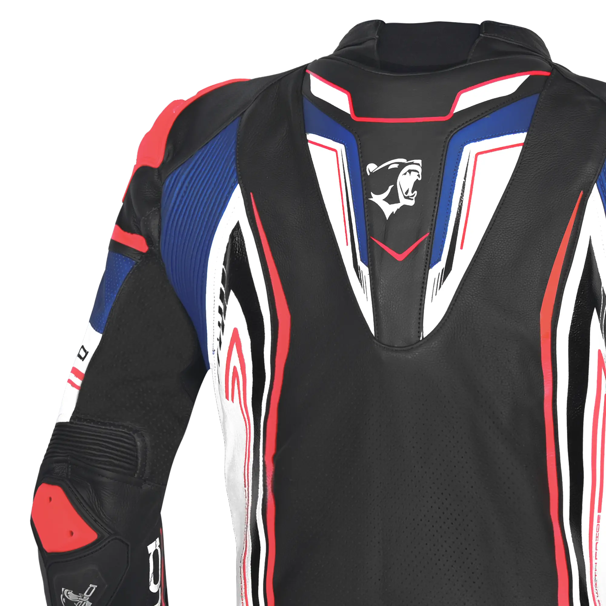 BELA BEAST GIACCA IN PELLE DA UOMO NERO BIANCO BLU ROSSO 