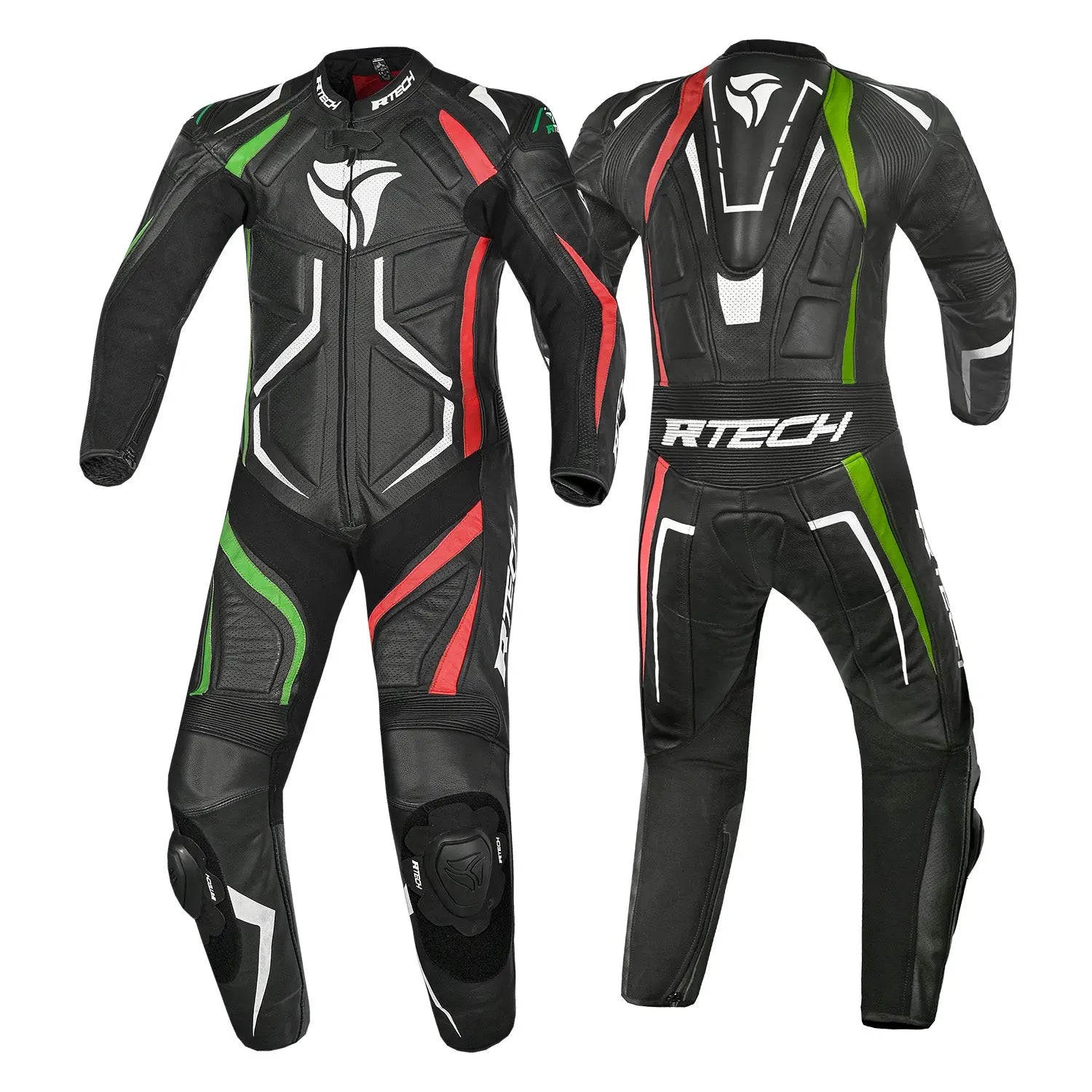 R-TECH Defender GP Tuta 1 Pezzo Nero/Rosso/Verde 