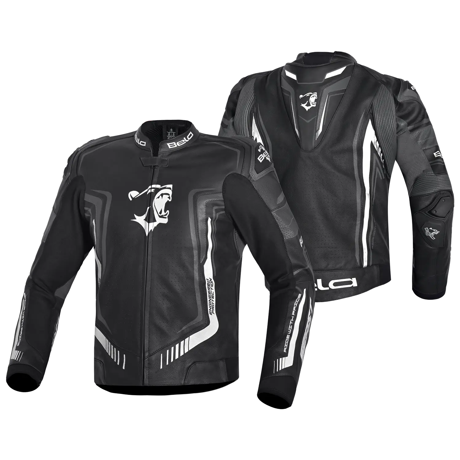 BELA BEAST GIACCA IN PELLE DA UOMO NERO ANTHIRA BIANCO 