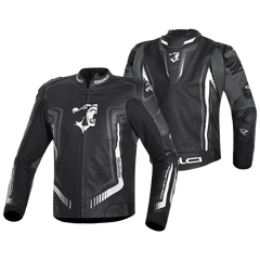 BELA BEAST GIACCA IN PELLE DA UOMO NERO ANTHIRA BIANCO 