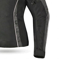 R-TECH KNIGHT RIDER GIACCA MOTO 3 IN 1 DONNA TESSUTO CORTA NERO ANTRACITE BIANCO 