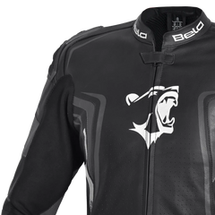 BELA BEAST GIACCA IN PELLE DA UOMO NERO ANTHIRA BIANCO 