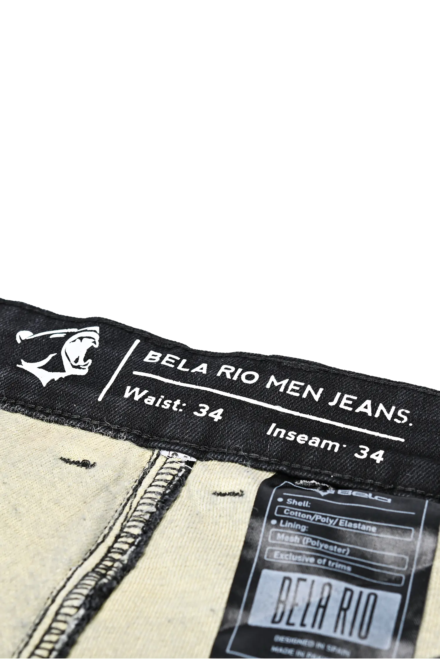 BELA - Pantalon Rio 32L Tie & DY Negro 