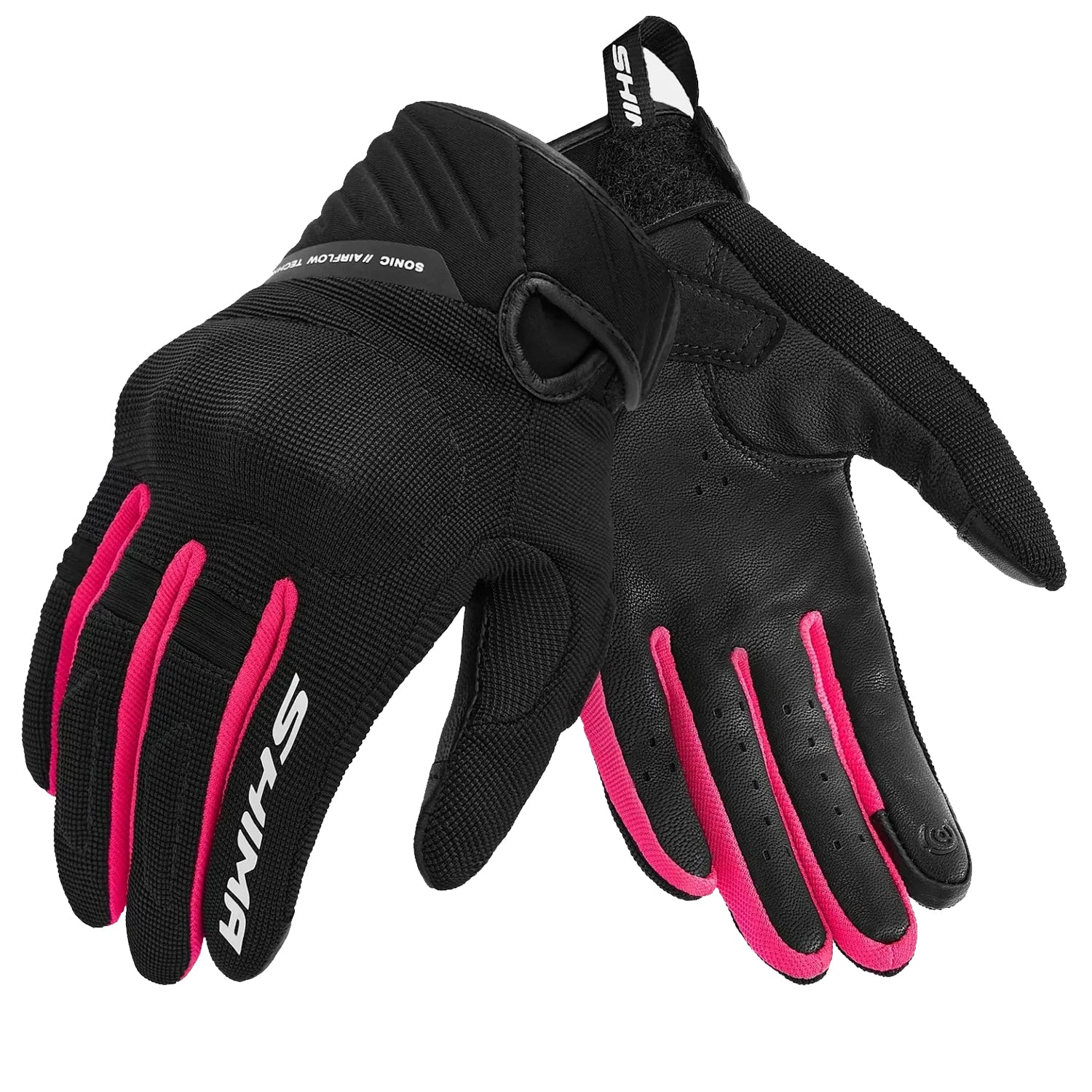 SHIMA SONIC LADY GUANTI DA MOTO IN PELLE DONNA NERO ROSA 