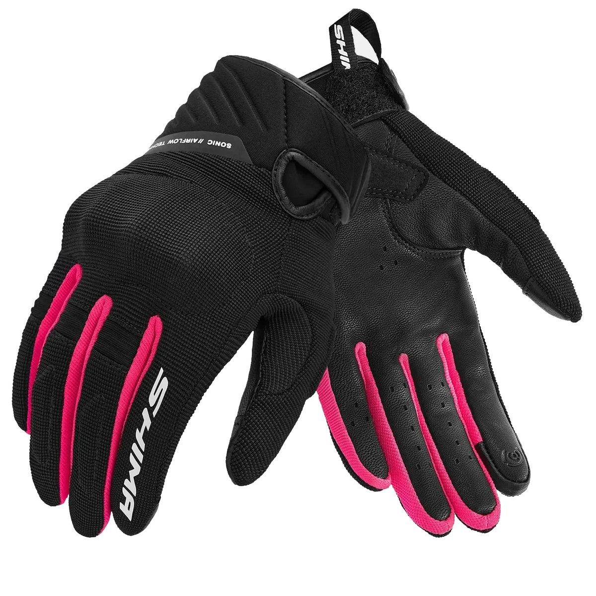 SHIMA SONIC LADY GUANTI DA MOTO IN PELLE DONNA NERO ROSA 