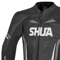 SHUA INFINITY CHAQUETA DE MOTO PIEL NEGRO ANTHRA