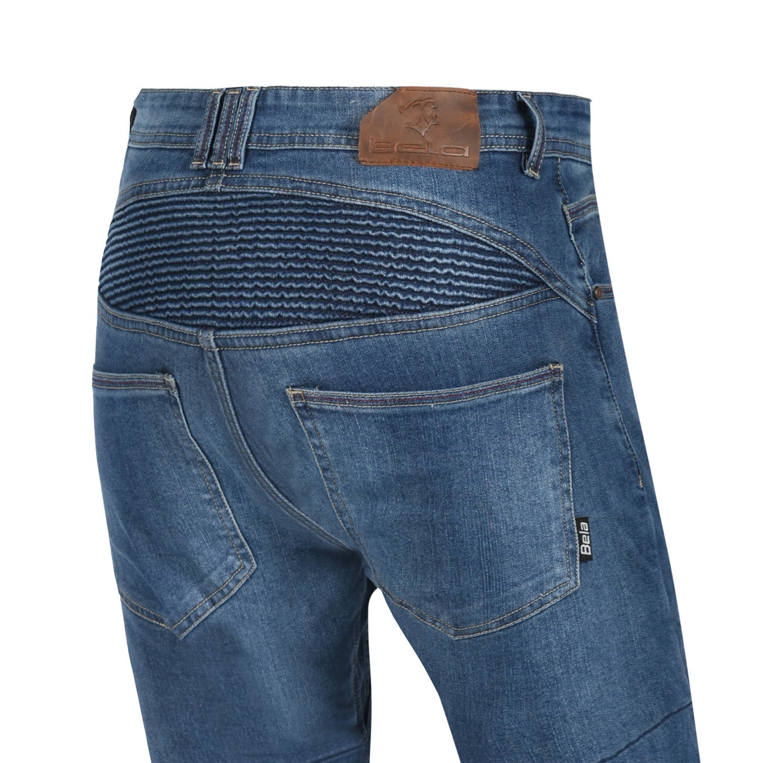 BELA BOSTON 32L JEANS DI MOTO UOMO BLU SPRAY 