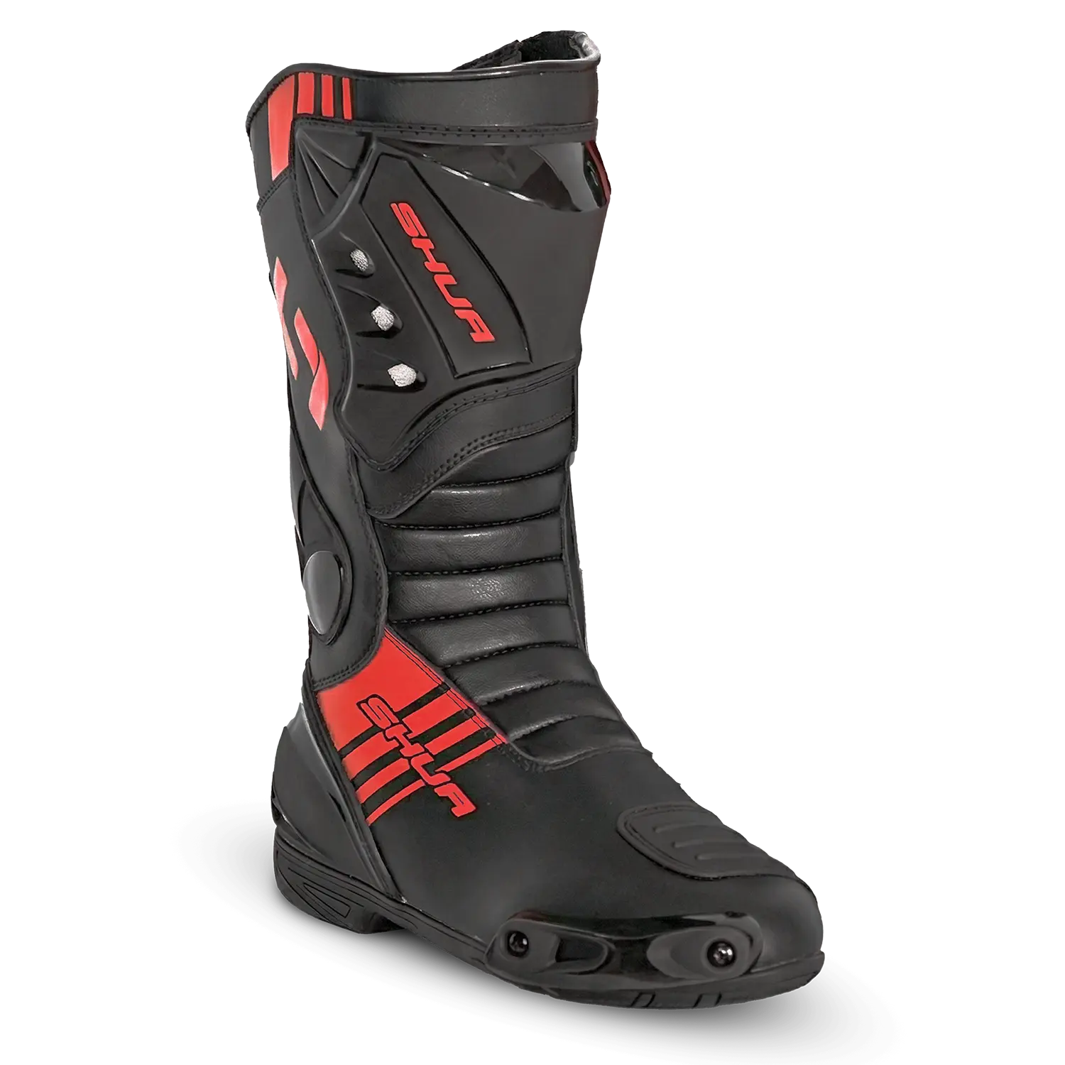 Shua Super Tech Stivali da moto da corsa /Pista Nero/Rosso 