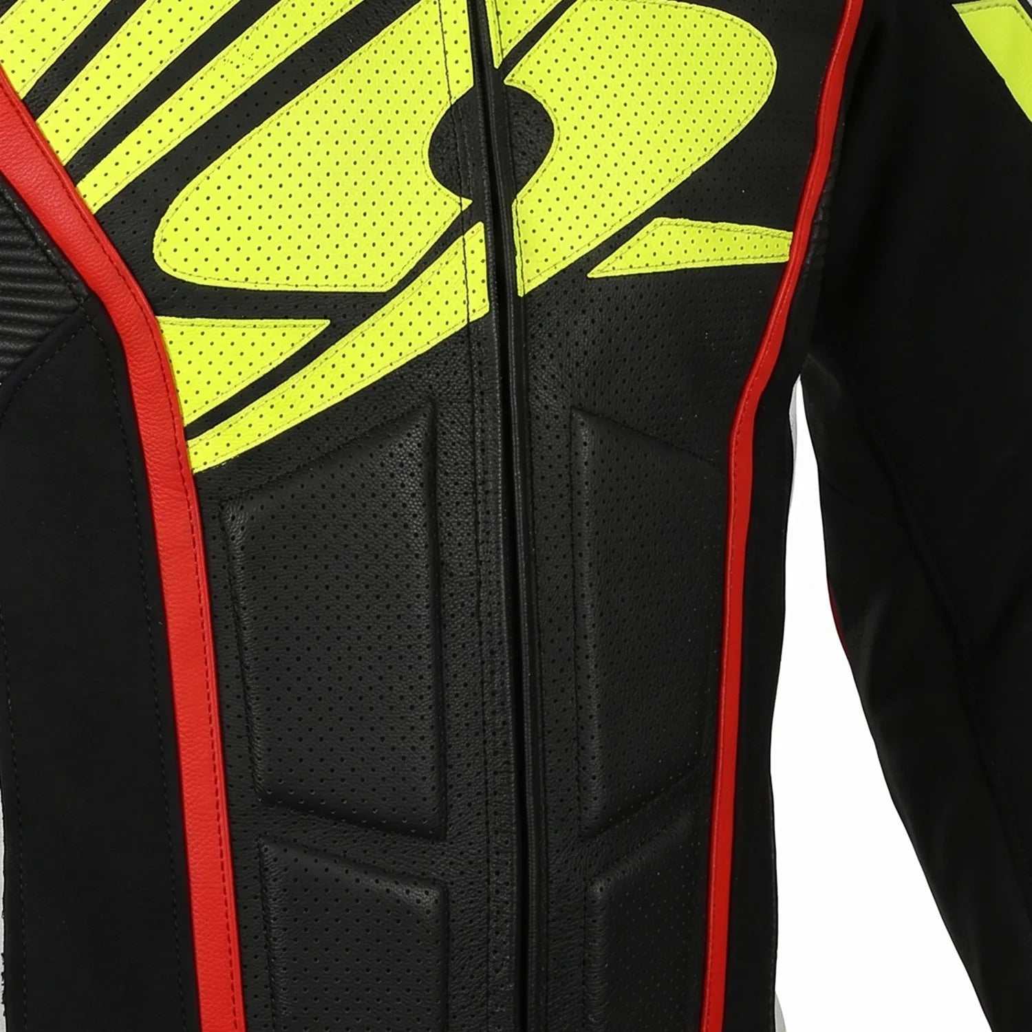 SPYKE ARAGON 1PC TUTA DI MOTO UOMO NERO BIANCO ROSSO GIALLA 