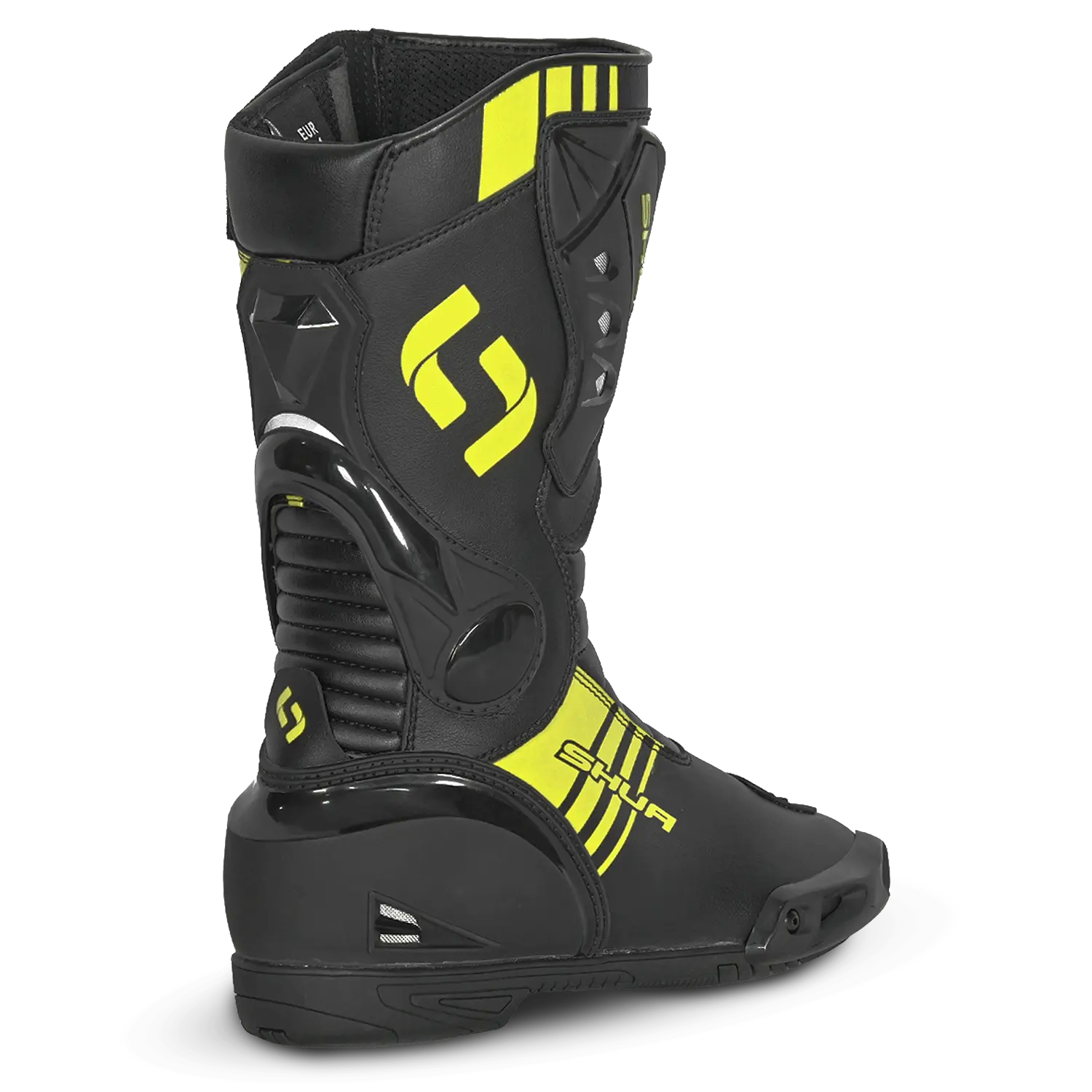 Shua Super Tech Stivali da moto da corsa Pista Nero Giallo 