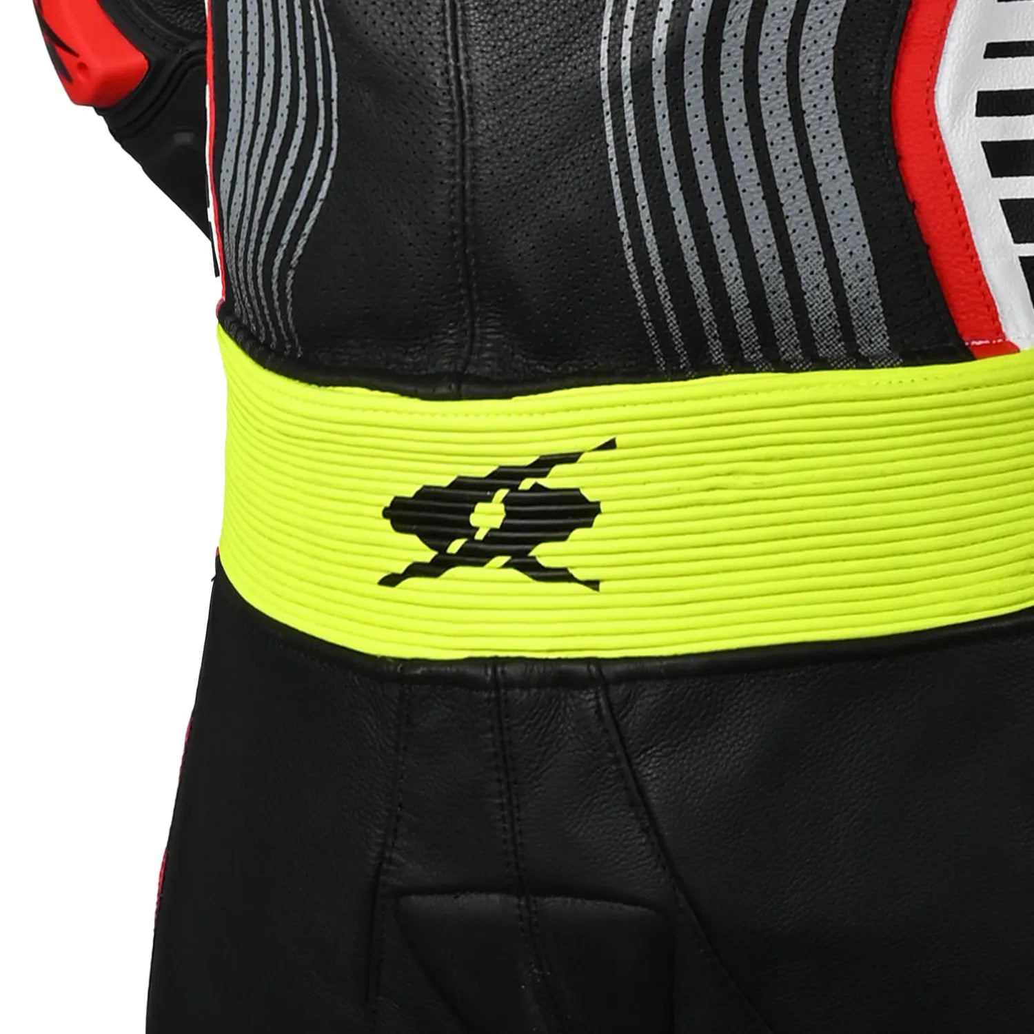 SPYKE ARAGON 1PC TUTA DI MOTO UOMO NERO BIANCO ROSSO GIALLA 
