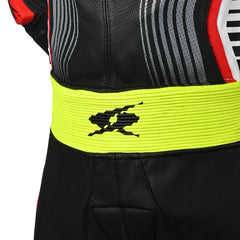 SPYKE ARAGON 1PC TUTA DI MOTO UOMO NERO BIANCO ROSSO GIALLA 