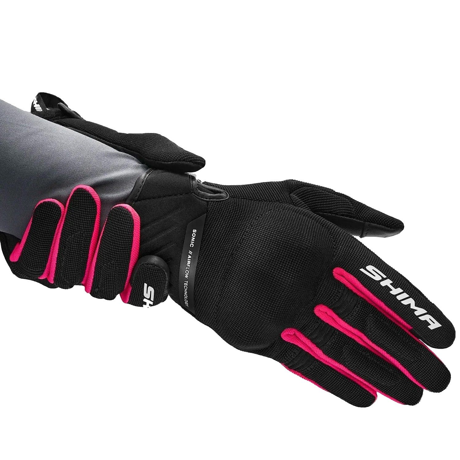 SHIMA SONIC LADY GUANTI DA MOTO IN PELLE DONNA NERO ROSA 