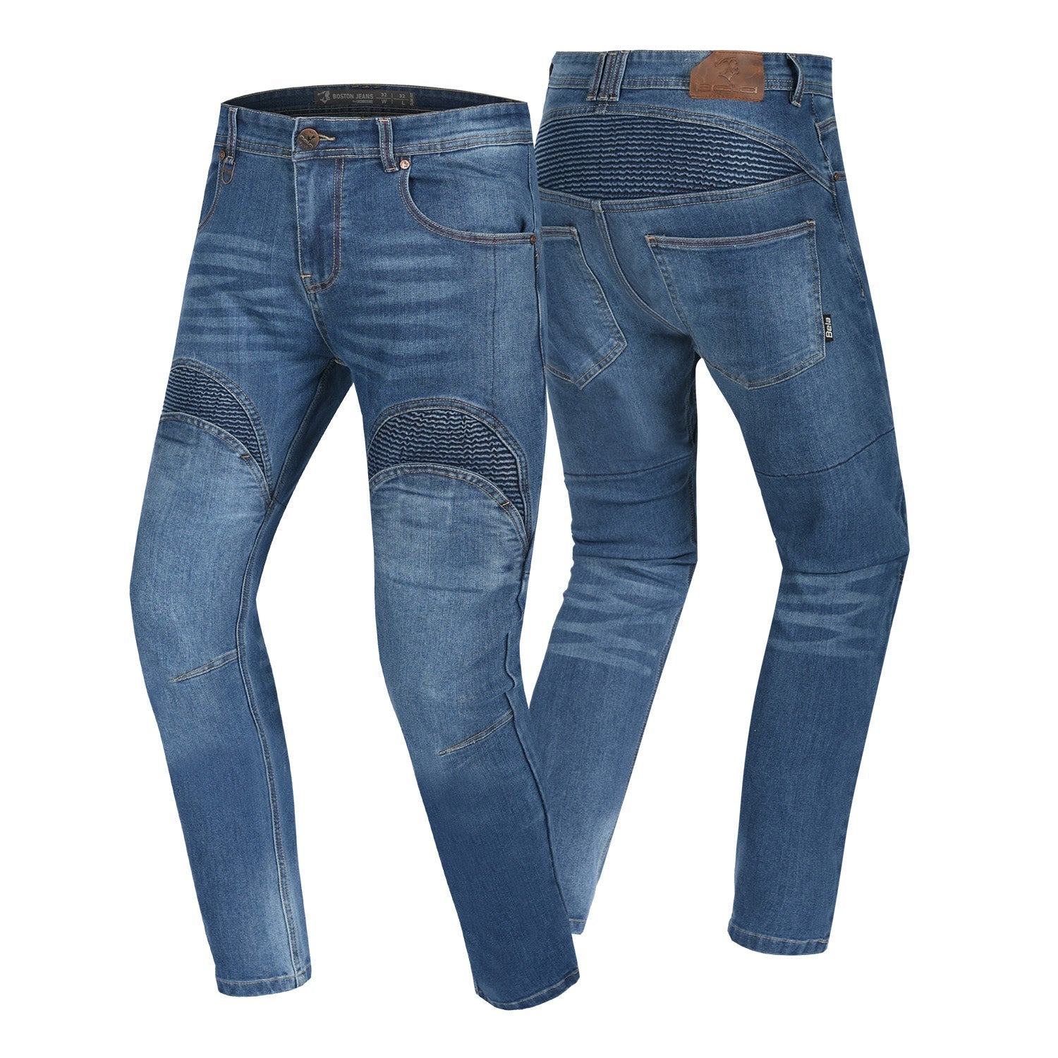 BELA BOSTON 32L JEANS DI MOTO UOMO BLU SPRAY 
