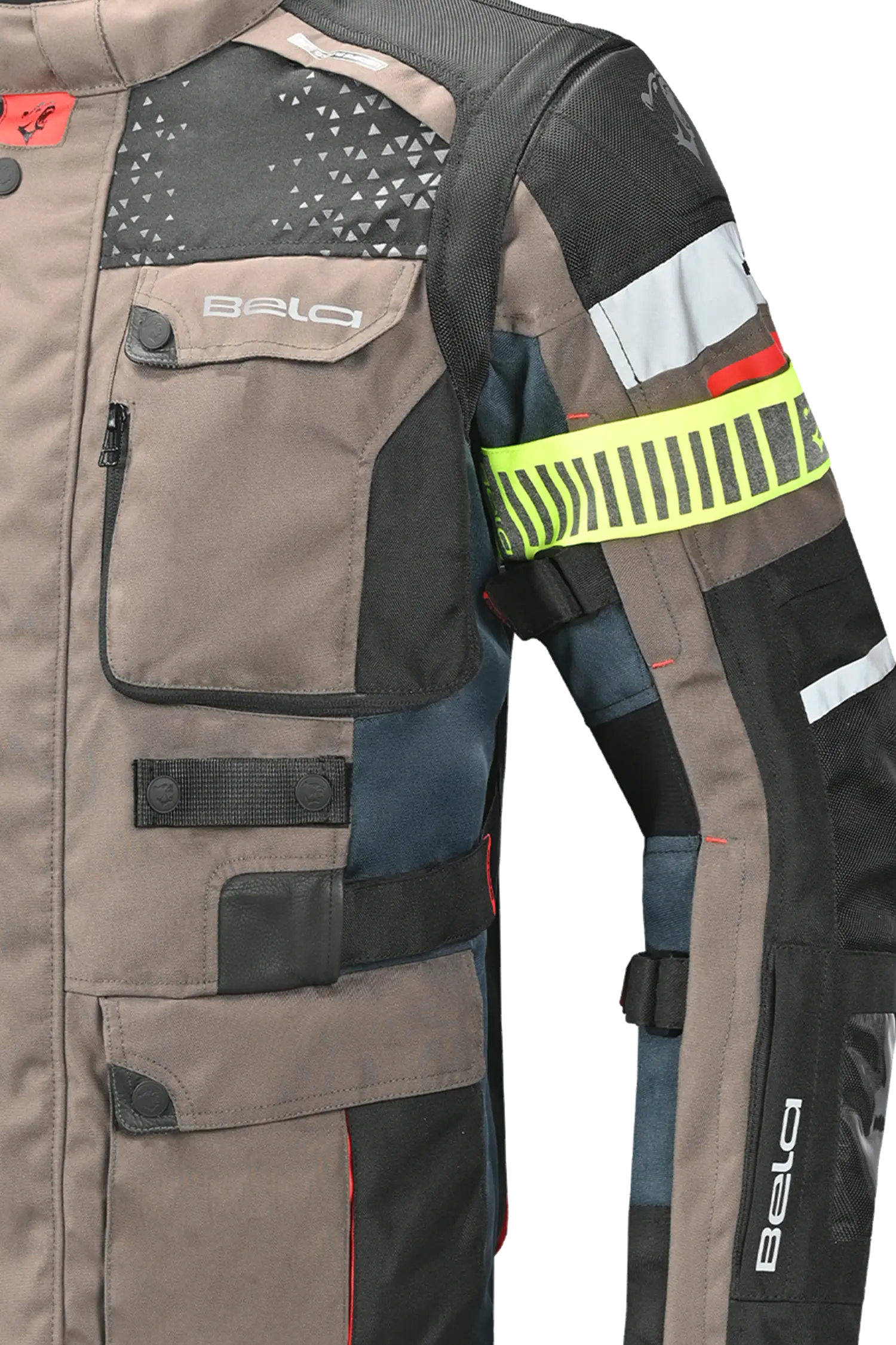 Bela Cross Road Extreme WP Giacca Tre strati moto per uomo Navy Blue / Marron ( Maniche removibili ) 