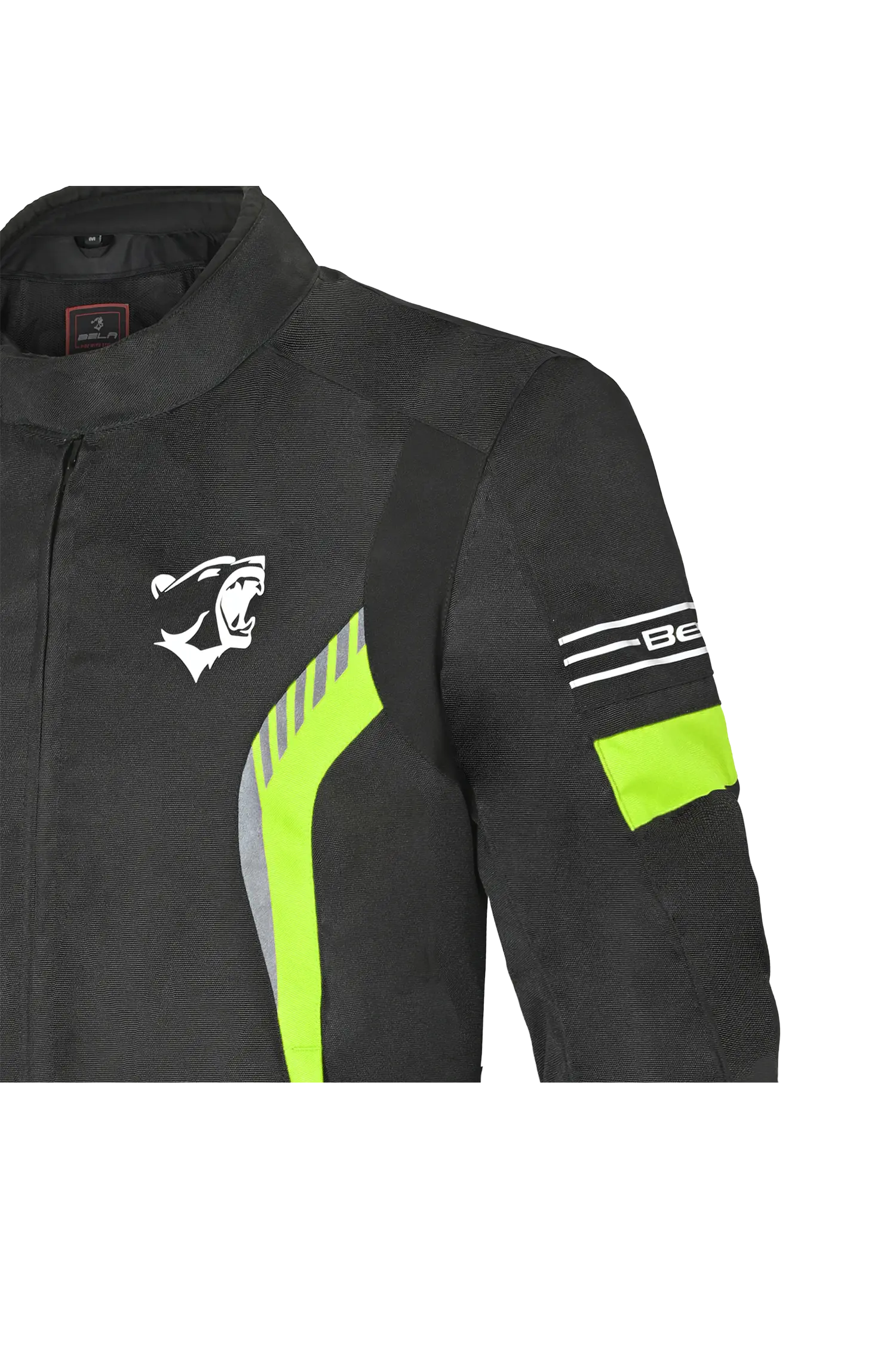 Bela Bradley Giacca da Moto Nero/ Giallo Fluor 