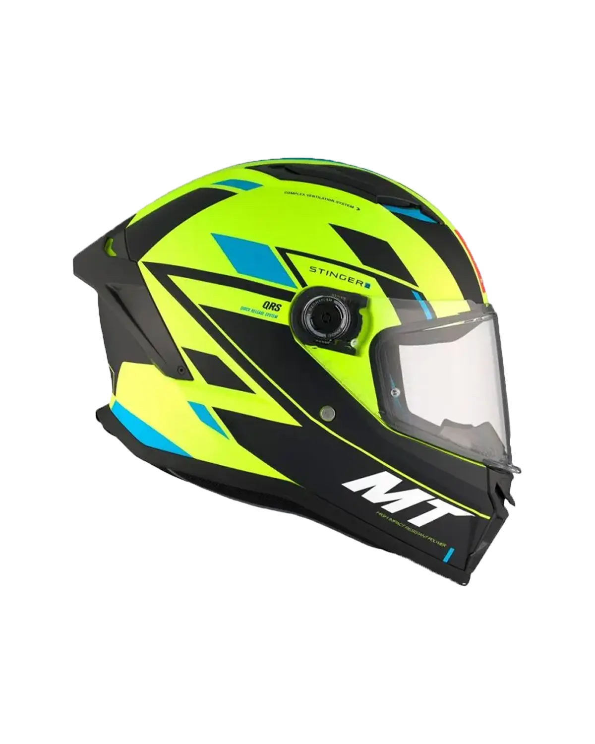 MT STINGER 2 ZIVZE C3 Opaca moto integrale Caschi Giallo fluo Nero 