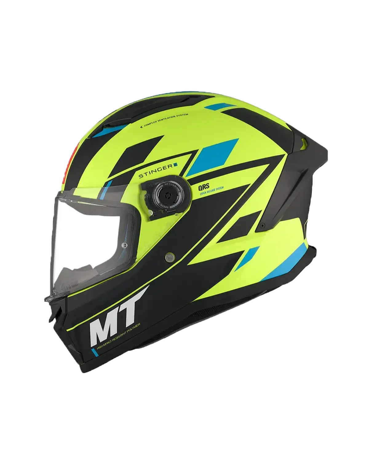 MT STINGER 2 ZIVZE C3 Opaca moto integrale Caschi Giallo fluo Nero 
