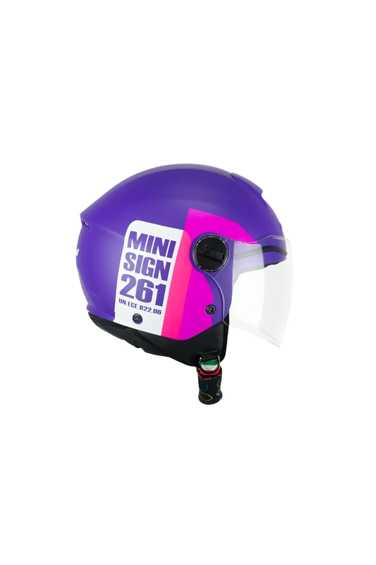 CGM - 261X MINI SIGN Aperta Caschi Jet Moto Viola Rosa 