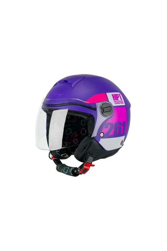 CGM - 261X MINI SIGN Aperta Caschi Jet Moto Viola Rosa 