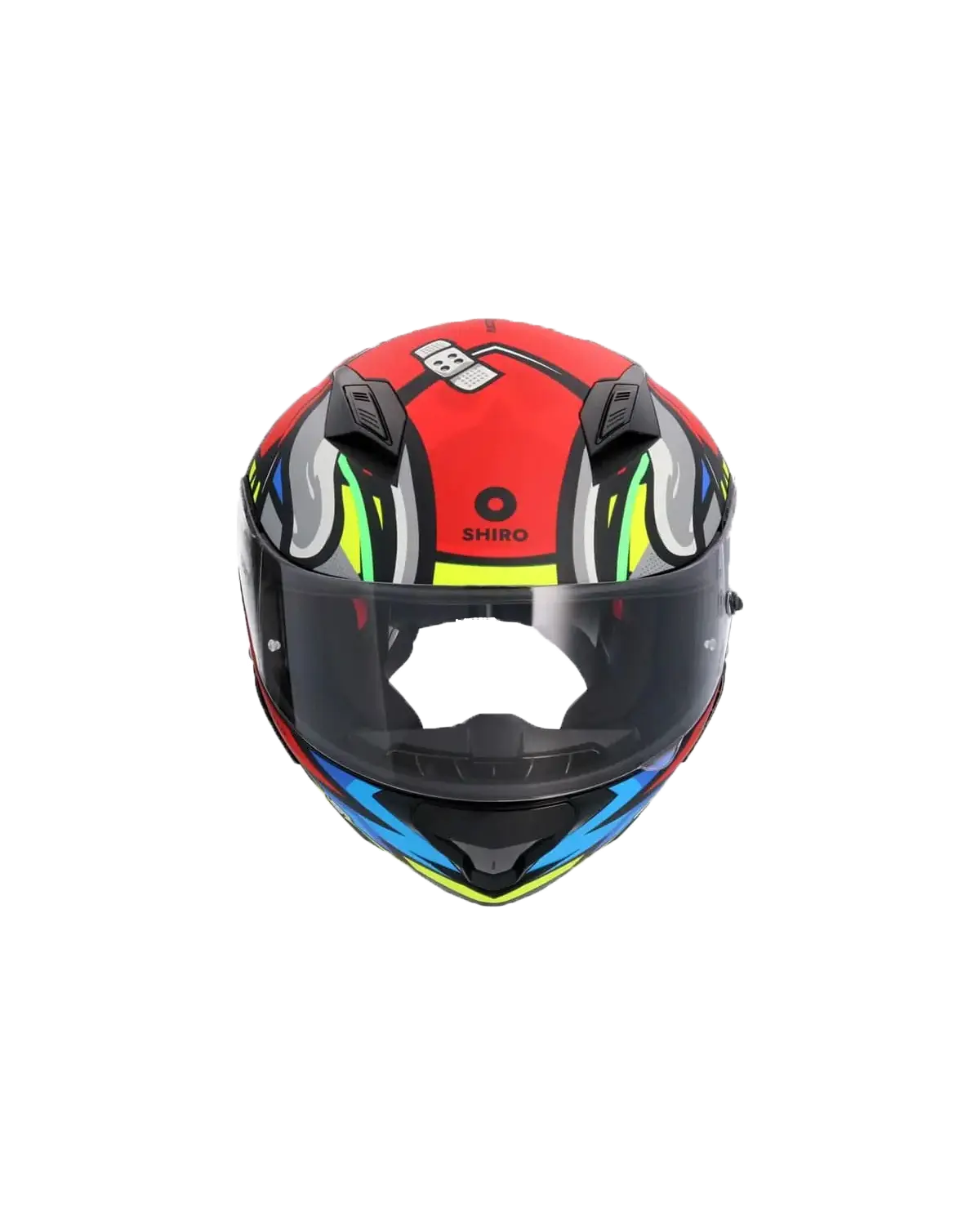 SHIRO HUNTER RACCOON Moto Integrali Caschi Rosso Blu Grigio 