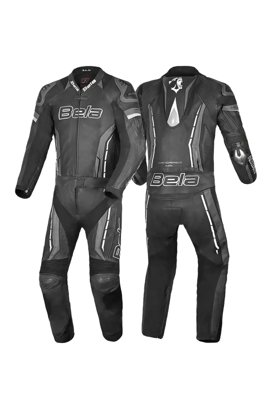 Bela Beast Tuta da Moto Nera/Bianca/Grigio scuro Tuta intera (1 pezzo) 