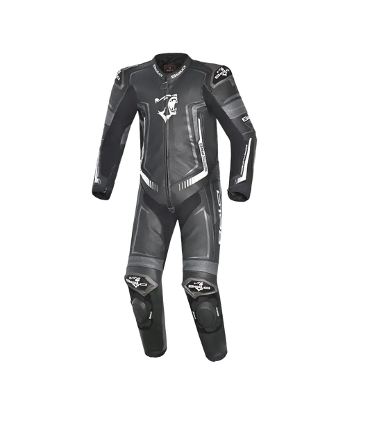 Bela Beast Tuta da Moto Nera/Bianca/Grigio scuro Tuta intera (1 pezzo) 