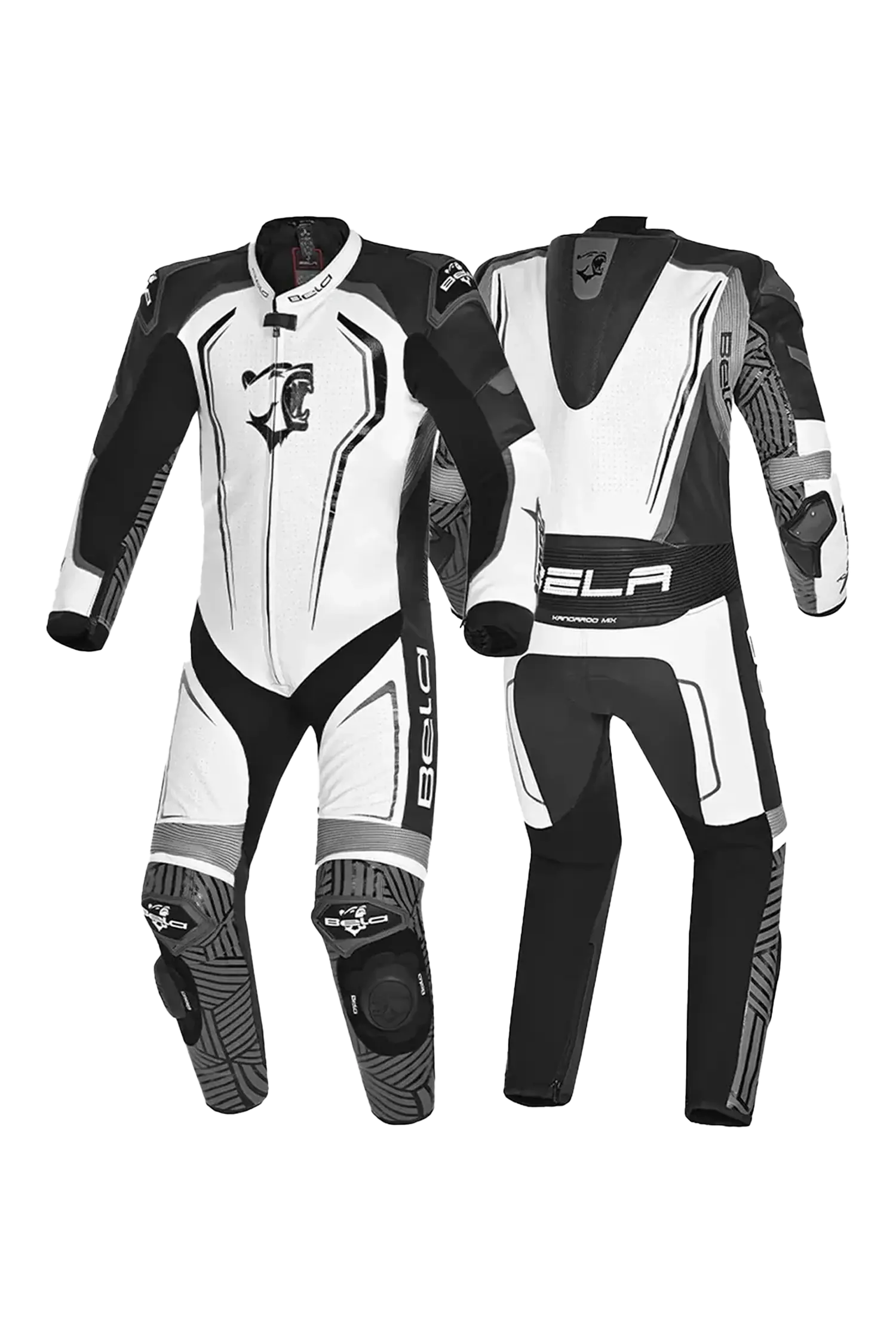 BELA NorthStar 1PC tute da corsa moto Nero Blanco 