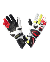 SPYKE Tech Pro Uomo Corse Guantes Nero Bianco Rosso Flou Amarillo 