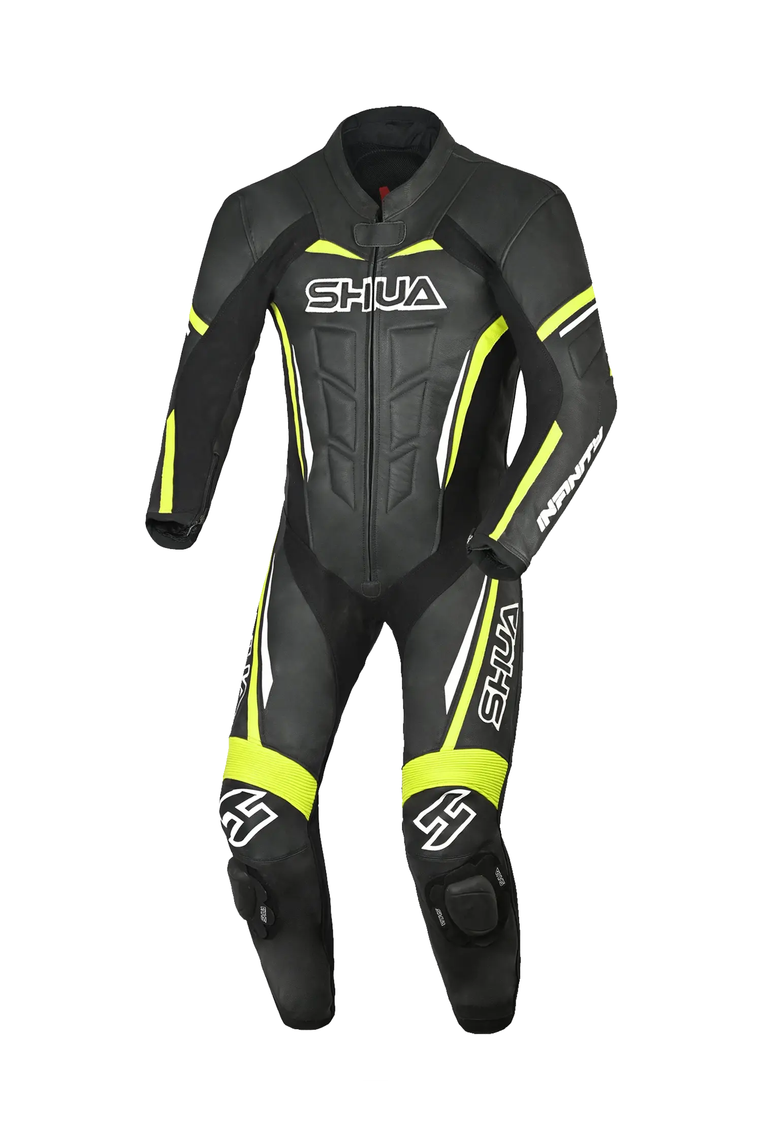 Shua Infinity Nero Giallo/Flu 1PC Tute da Moto Pelle Uomo 