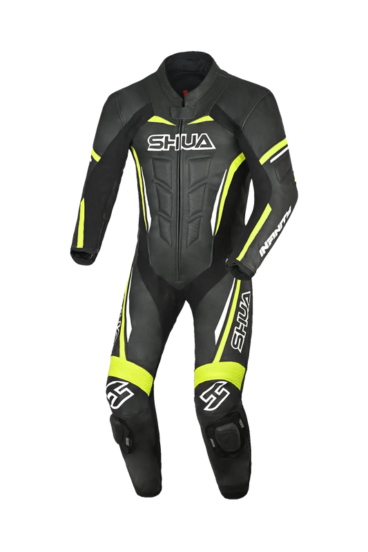 Shua Infinity Nero Giallo/Flu 1PC Tute da Moto Pelle Uomo 
