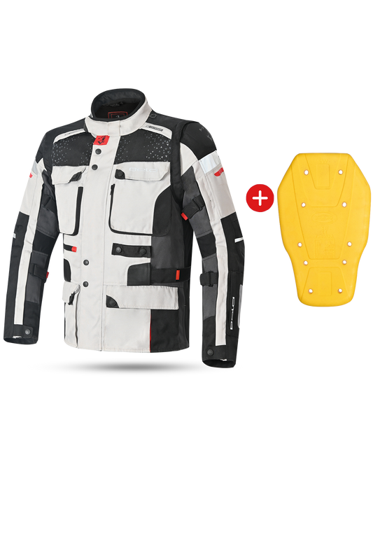 Bela Cross Road Extreme WP Giacca Tre strati moto per uomo Ice / Nero / Grigio ( Maniche removibili ) 