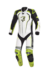 BELA NorthStar 1PC tute da corsa moto Nero Blanco Giallo 