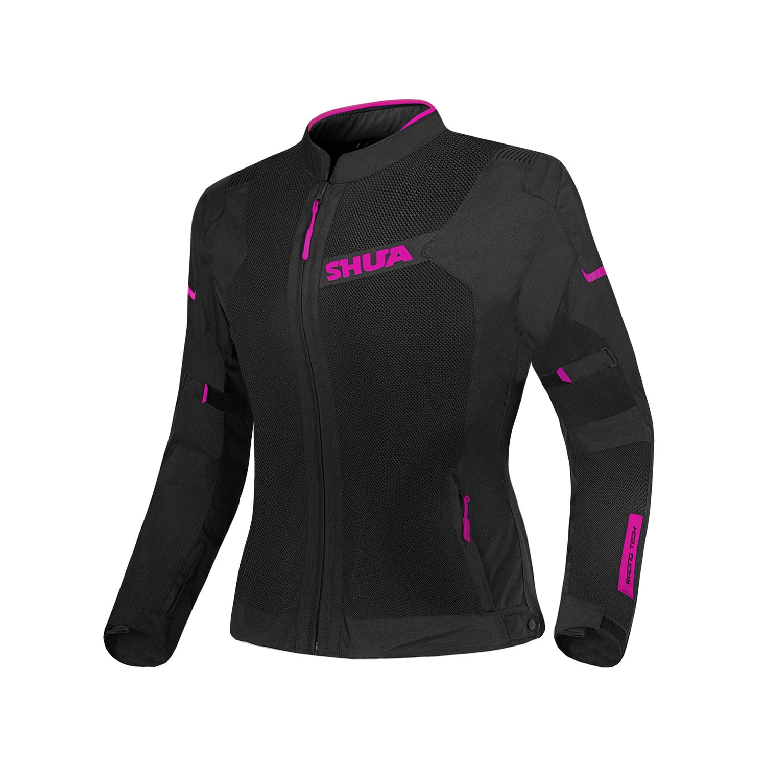 SHUA GRAVITY MESH GIACCA TESSUTO DONNA NERO FUCSIA 
