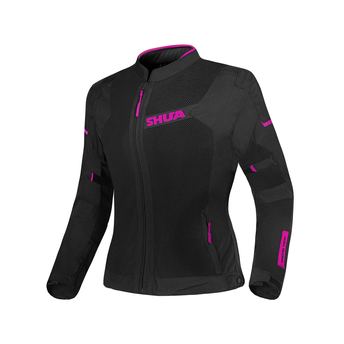SHUA GRAVITY MESH GIACCA TESSUTO DONNA NERO FUCSIA 