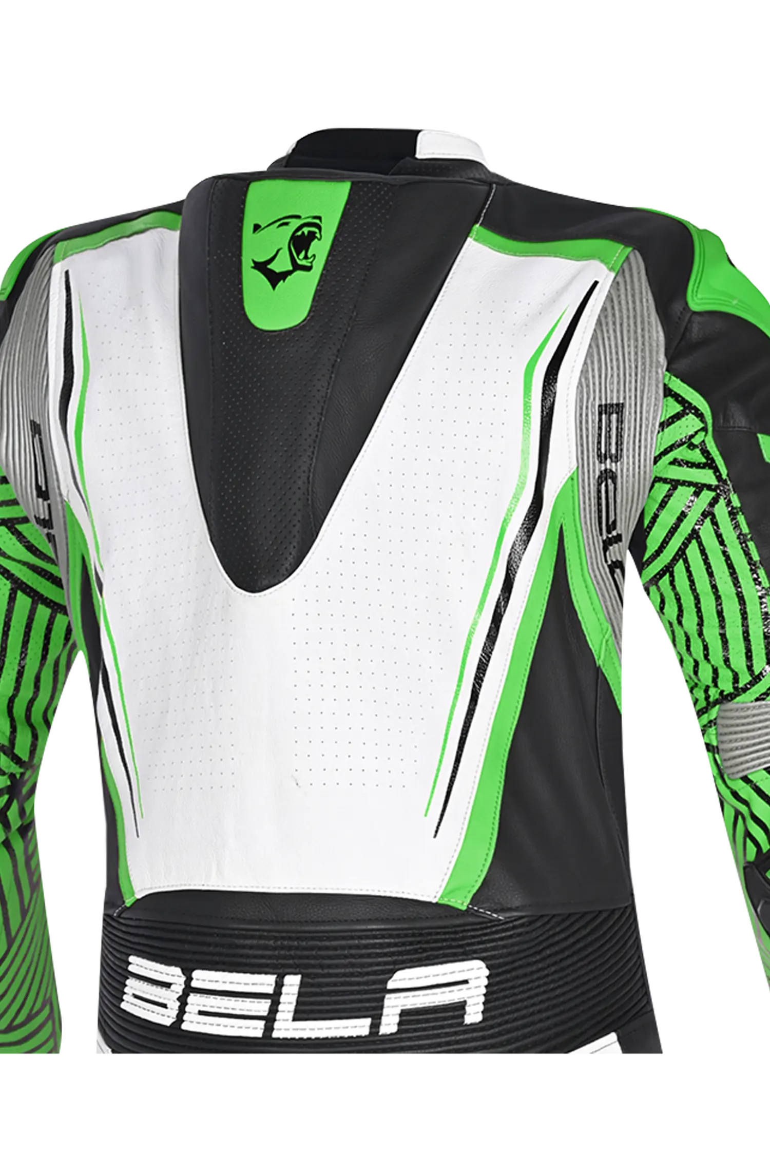 BELA NorthStar 1PC tute da corsa moto bianco Nero Verde 