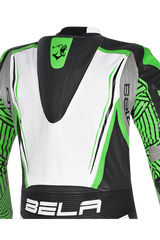 BELA NorthStar 1PC tute da corsa moto bianco Nero Verde 
