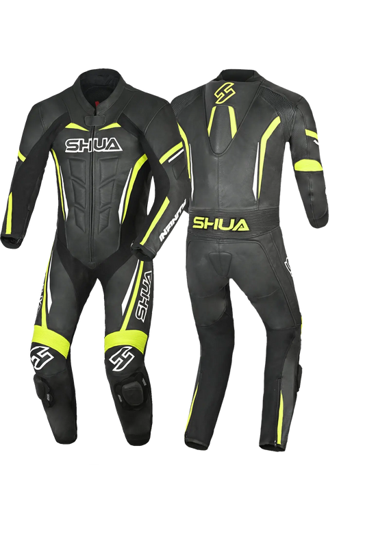 Shua Infinity Nero Giallo/Flu 1PC Tute da Moto Pelle Uomo 