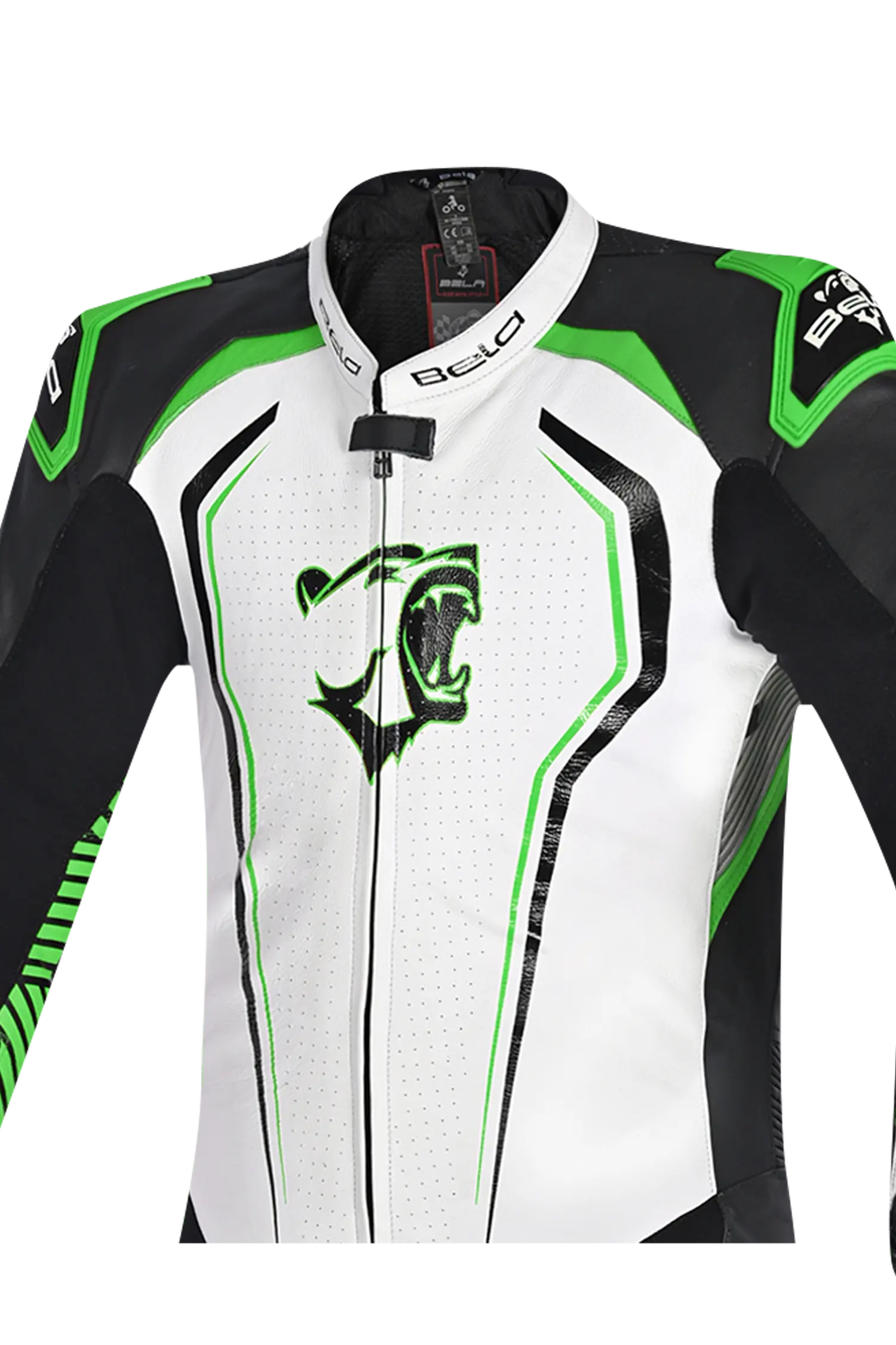 BELA NorthStar 1PC tute da corsa moto bianco Nero Verde 