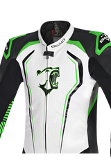 BELA NorthStar 1PC tute da corsa moto bianco Nero Verde 