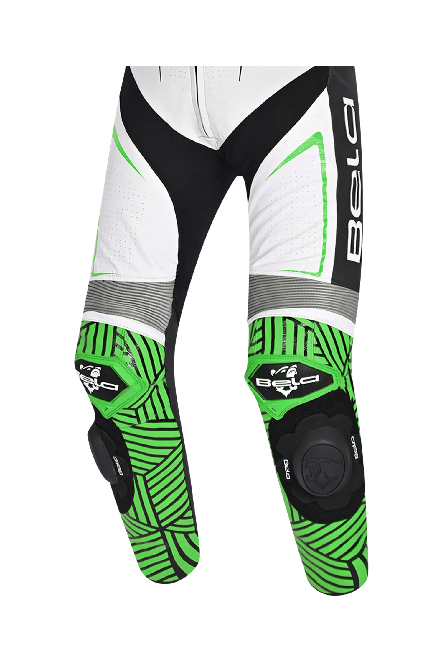 BELA NorthStar 1PC tute da corsa moto bianco Nero Verde 