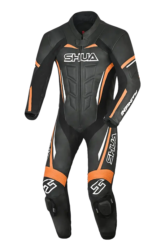 Shua Infinity Nero Arancia 1PC Tute da Moto Pelle Uomo 