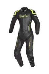 Bela Rocket nero Giallo 2PC Tute in Pelle Di Canguro Mix donna 