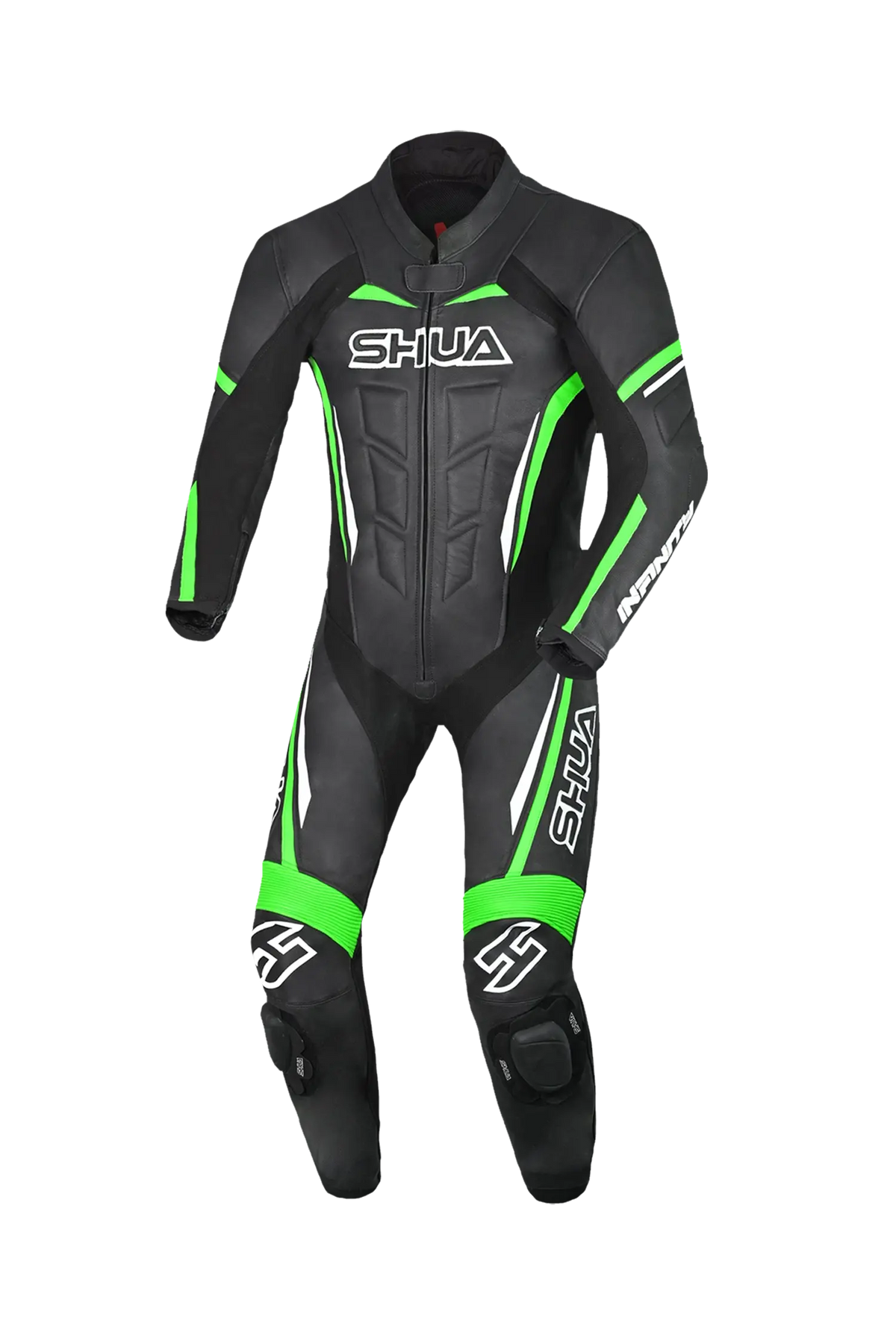 Shua Infinity Nero Verde 1PC Tute da Moto Pelle Uomo 