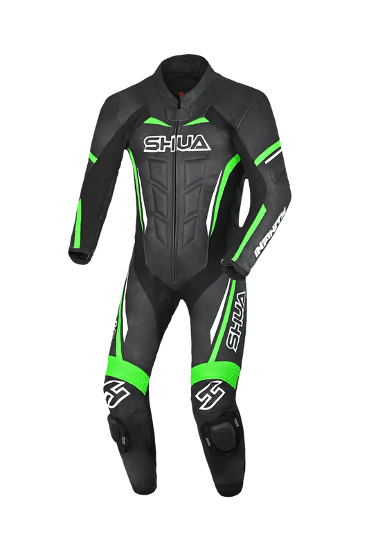 Shua Infinity Nero Verde 1PC Tute da Moto Pelle Uomo 