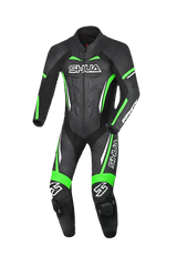 Shua Infinity Nero Verde 1PC Tute da Moto Pelle Uomo 