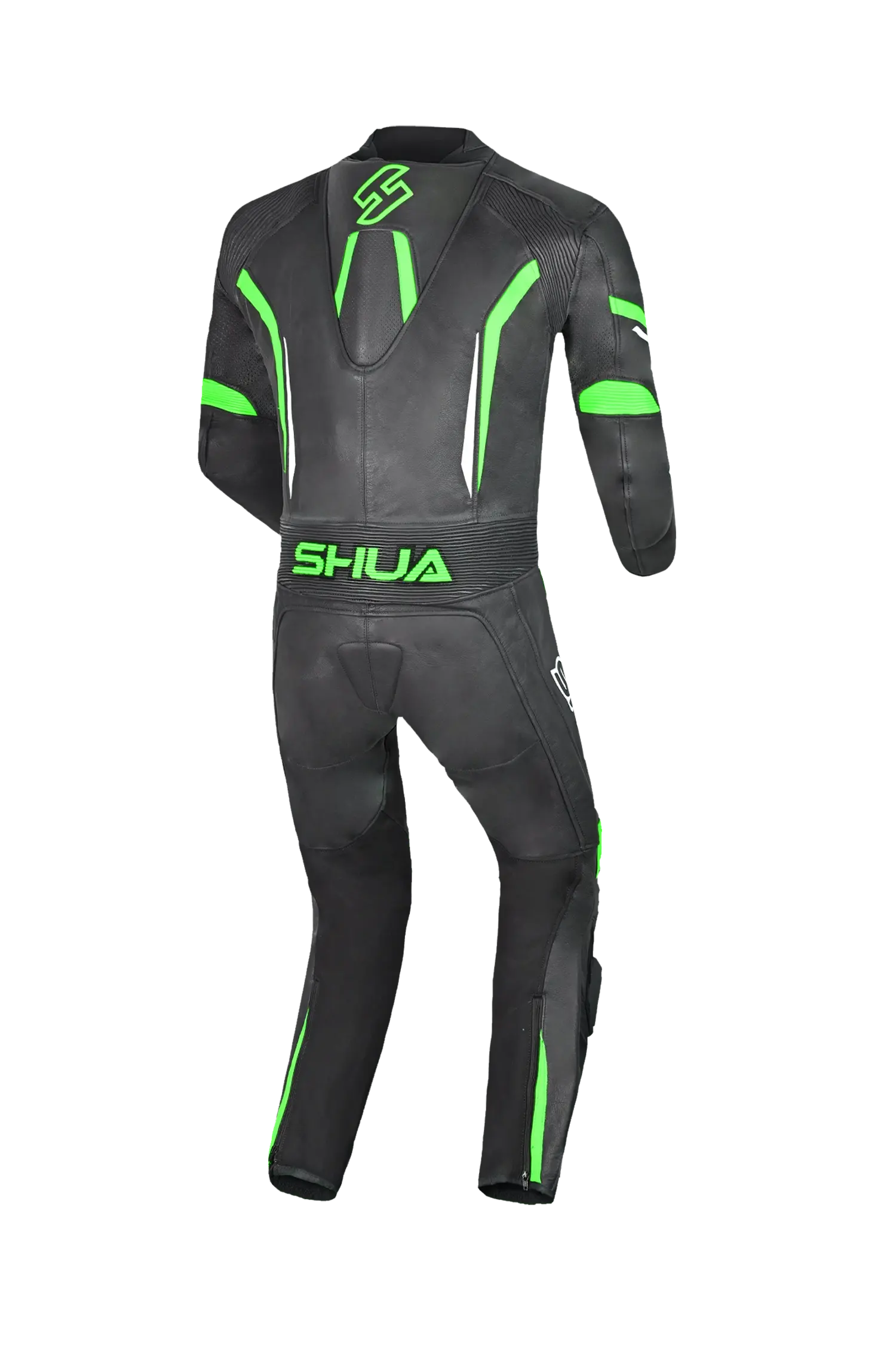 Shua Infinity Nero Verde 1PC Tute da Moto Pelle Uomo 