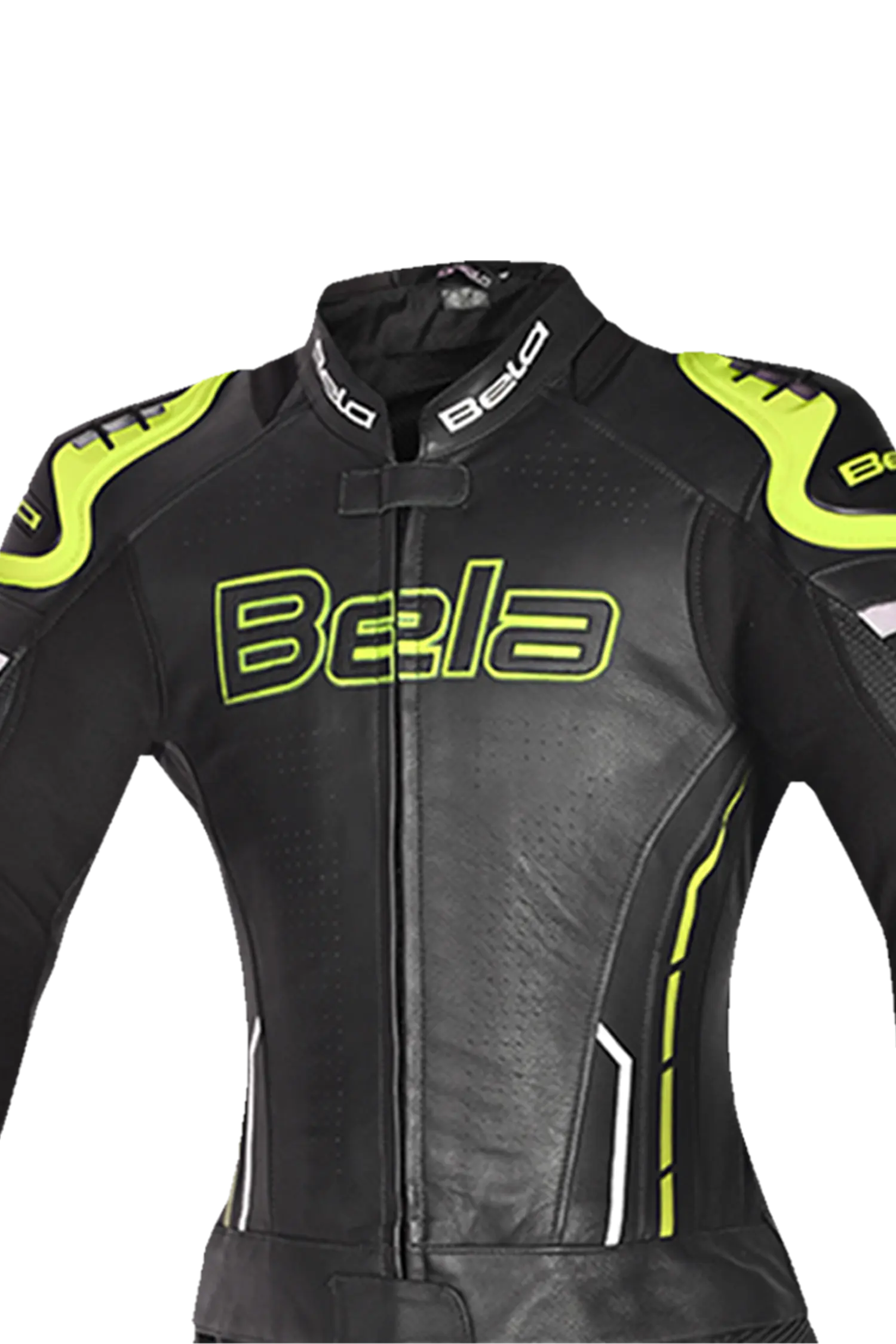 Bela Rocket nero Giallo 2PC Tute in Pelle Di Canguro Mix donna 