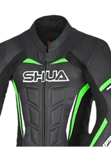 Shua Infinity Nero Verde 1PC Tute da Moto Pelle Uomo 