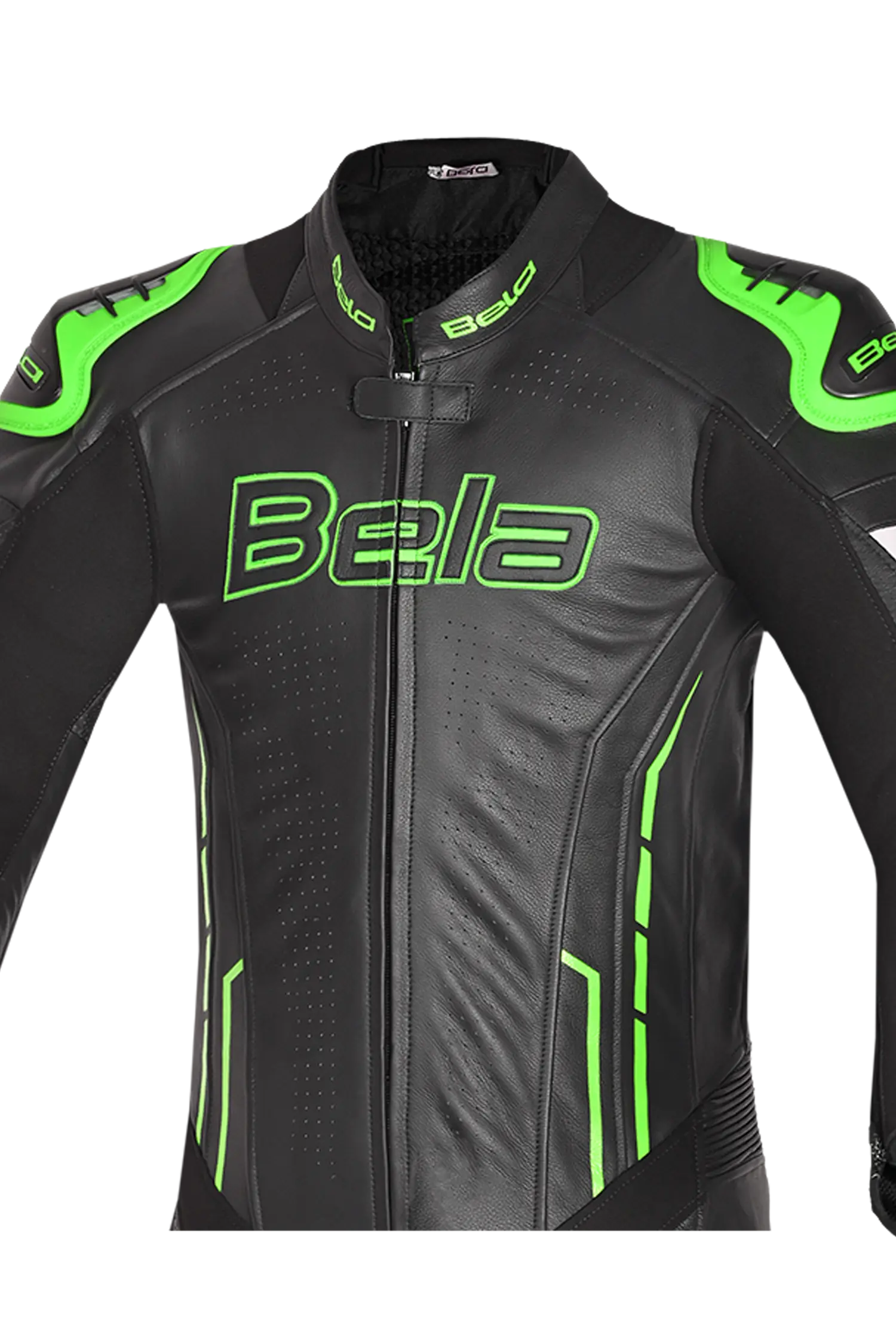 Bela Rocket Nero Verde 1PC Tute in Pelle Di Canguro Mix Uomo 